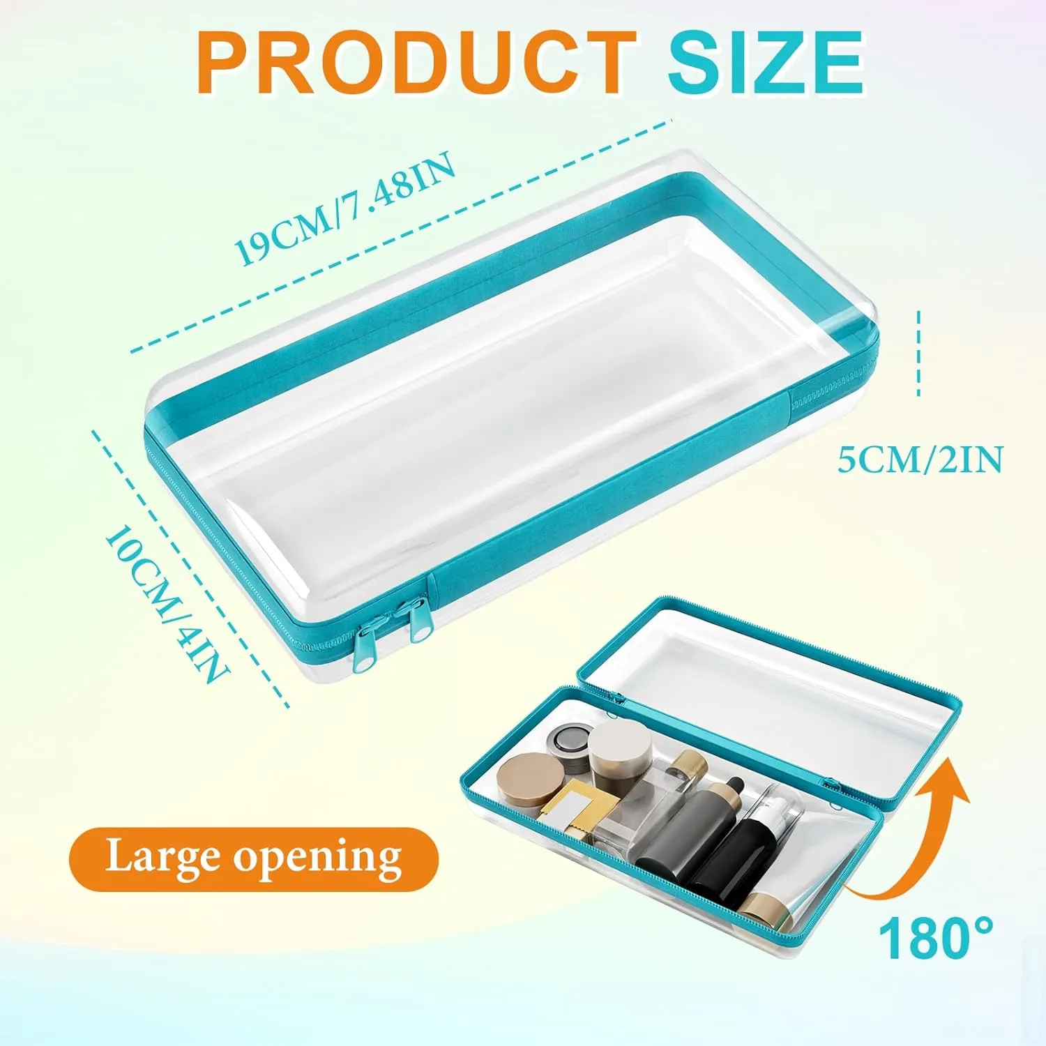 4 Pcs Clear Hard Zipper Case Hard-Sided Premium Storage Case Plastic Clear Hard Shell Zipper Pouch Portable Travel Organizer Box for Building Blocks Puzzles Cosmetics Makeup Pencil (S)