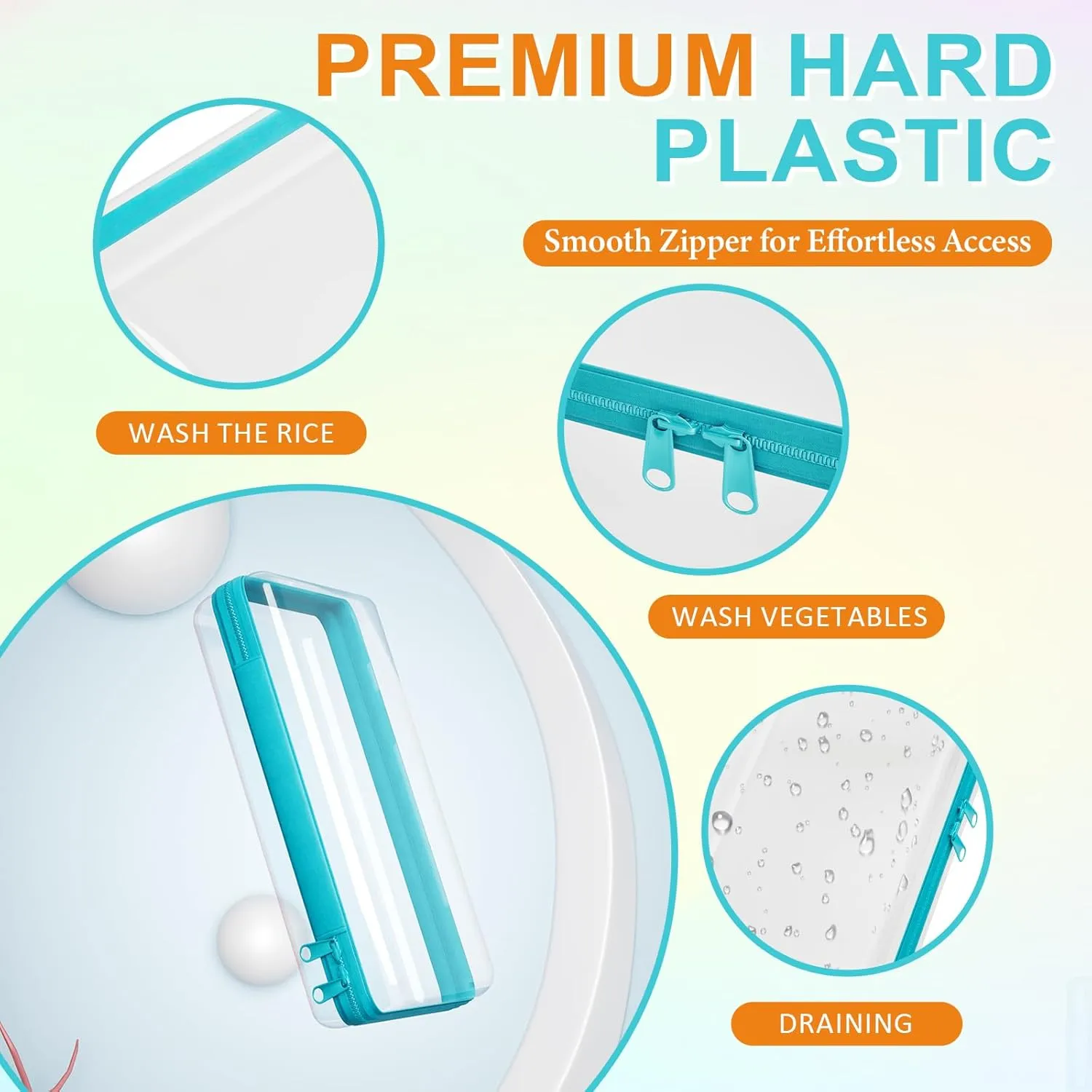 4 Pcs Clear Hard Zipper Case Hard-Sided Premium Storage Case Plastic Clear Hard Shell Zipper Pouch Portable Travel Organizer Box for Building Blocks Puzzles Cosmetics Makeup Pencil (S)