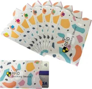 8 RFID Blocking Sleeve Credit Card Sleeves Protector Holder Anti RFID Identity Theft Protection Slim Fit Wallet/Purse(White)