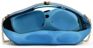 Acrylic Evening Clutch Purse for Women Formal, Metallic Purse Evening Handbags Metal Chain Shoulder Bag