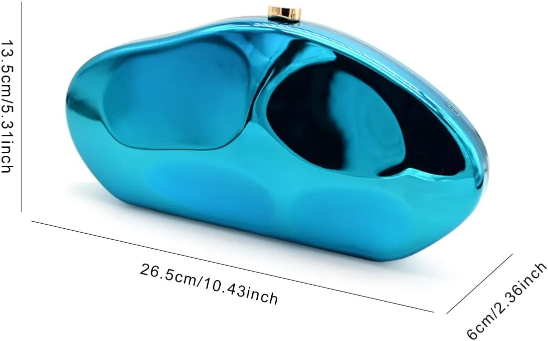 Acrylic Evening Clutch Purse for Women Formal, Metallic Purse Evening Handbags Metal Chain Shoulder Bag