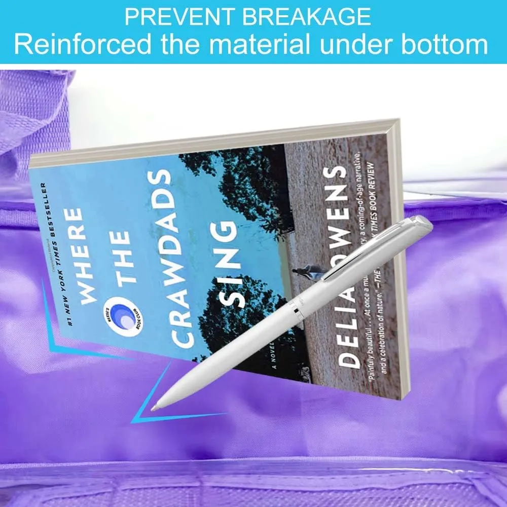 AGSDON 3PCS Clear Backpack for Girls, Kids Mermaid Transparent Bookbag Heavy Duty, Cute See Through Backpacks with Lunch Bag - Purple