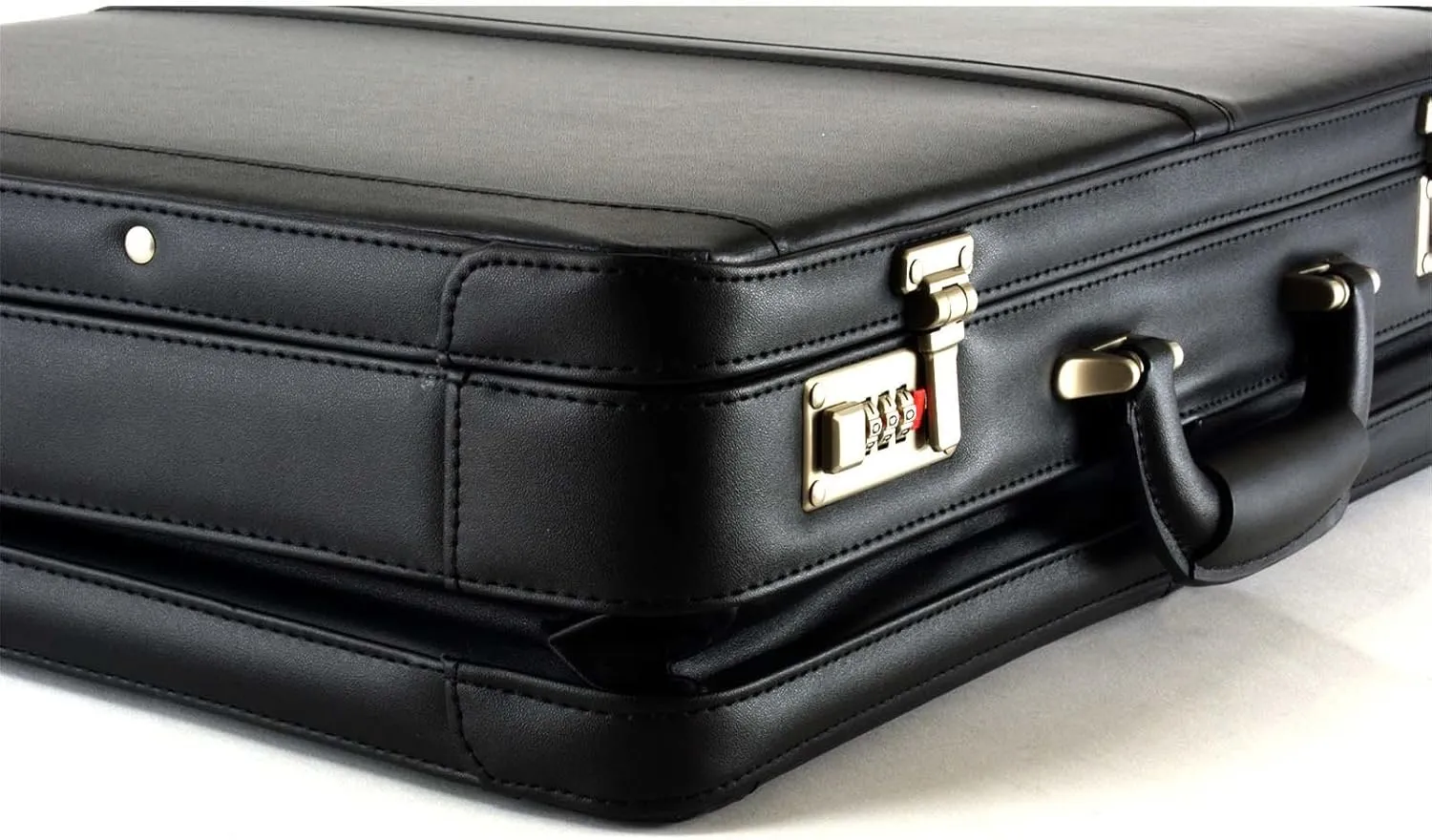 Alpine Swiss Mens Briefcase | Expandable Genuine Leather Attache Briefcase For Men | Dual Combination Lock Business Case