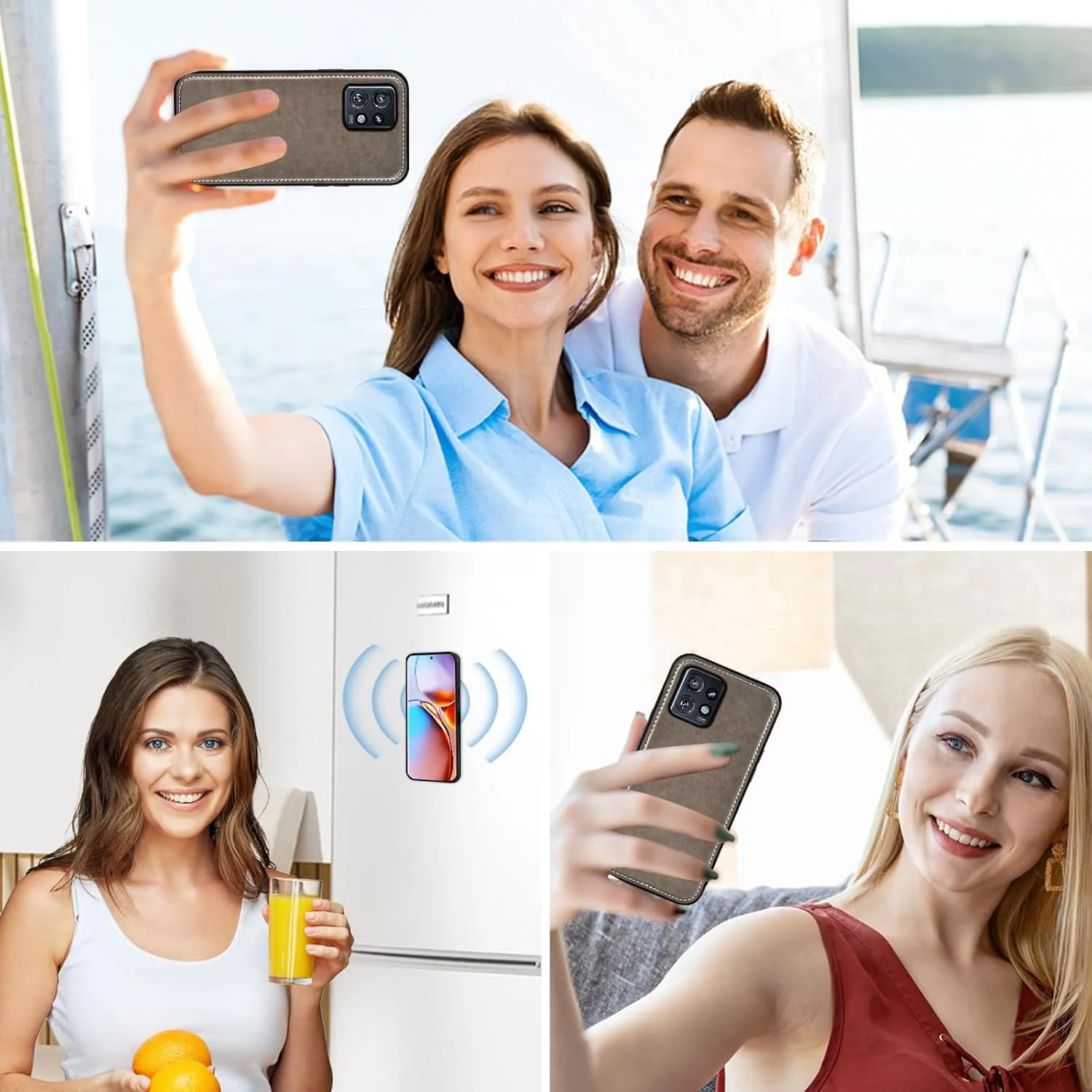 Asuwish Phone Case for Motorola Edge  Plus 2023/Edge 40 Pro 5G/Moto X40 Zipper Wallet Detachable Cell Cover with Tempered Glass Screen Protector Crossbody Strap Flower Card Holder X   Women Girls Gray