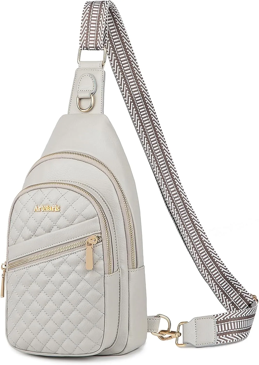 Atelaris Leather Sling Bag for Women,Fashion Crossbody Bags Fanny Packs for Women,Chest Bag for Travel Sport
