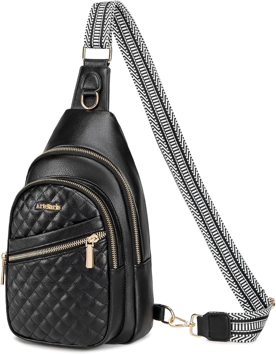 Atelaris Leather Sling Bag for Women,Fashion Crossbody Bags Fanny Packs for Women,Chest Bag for Travel Sport