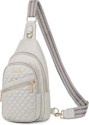 Atelaris Leather Sling Bag for Women,Fashion Crossbody Bags Fanny Packs for Women,Chest Bag for Travel Sport