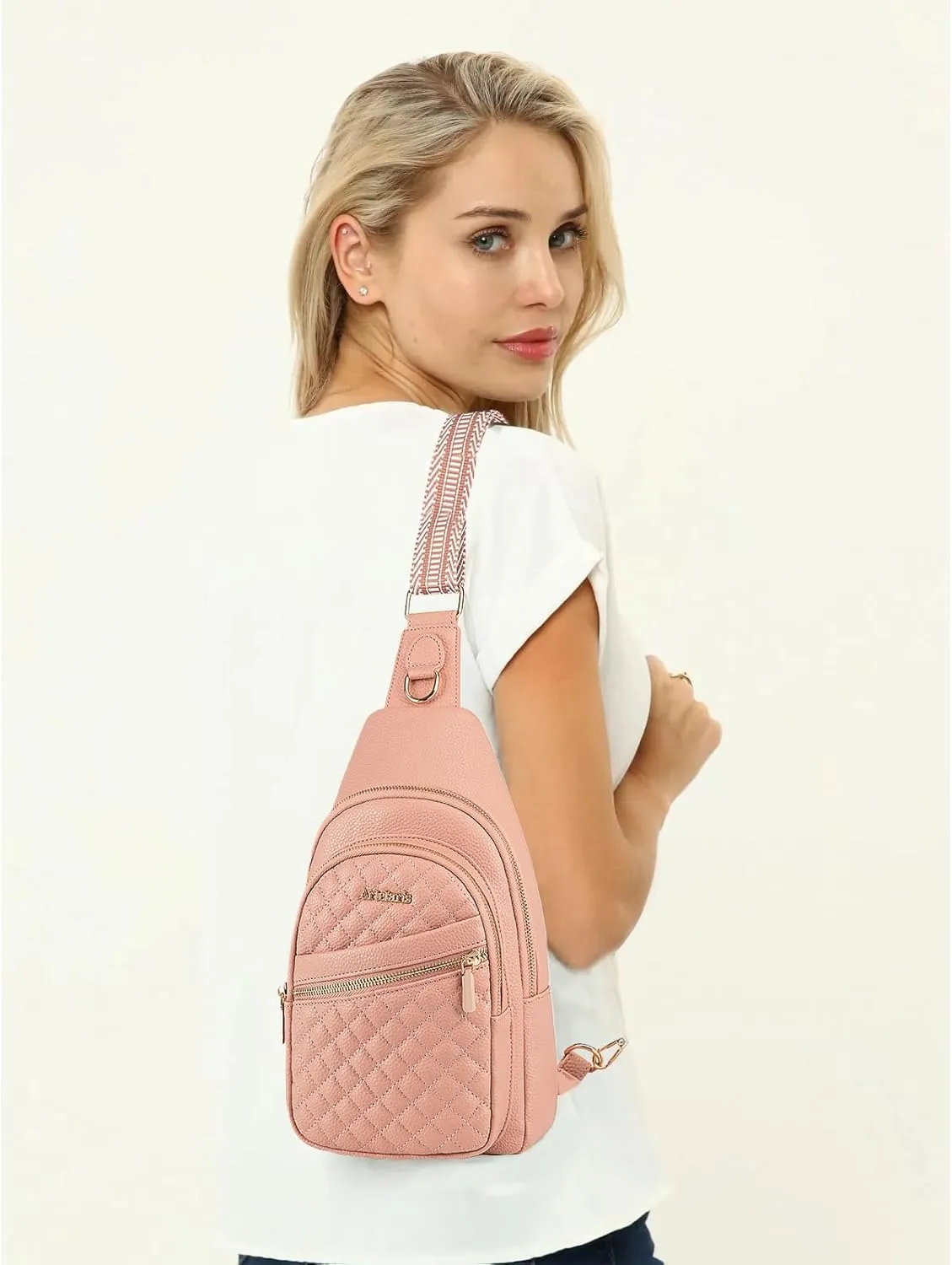 Atelaris Leather Sling Bag for Women,Fashion Crossbody Bags Fanny Packs for Women,Chest Bag for Travel Sport