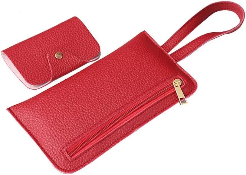 Beach Tote Bag 4 Packet Solid Color Leather Handbags Shoulder Bags Crossbody Hobo Bags Card Purse Work Travel Essential E