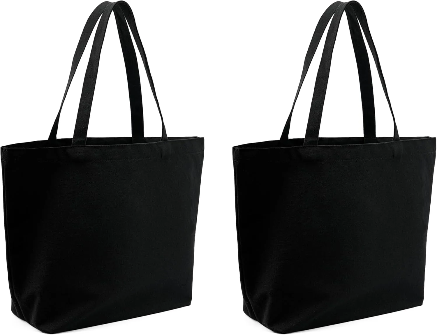 Blank Canvas Cotton Tote Bags, 2 Pcs Plain Reusable Grocery Shopping Cloth Bags for DIY, Gifts, Activity