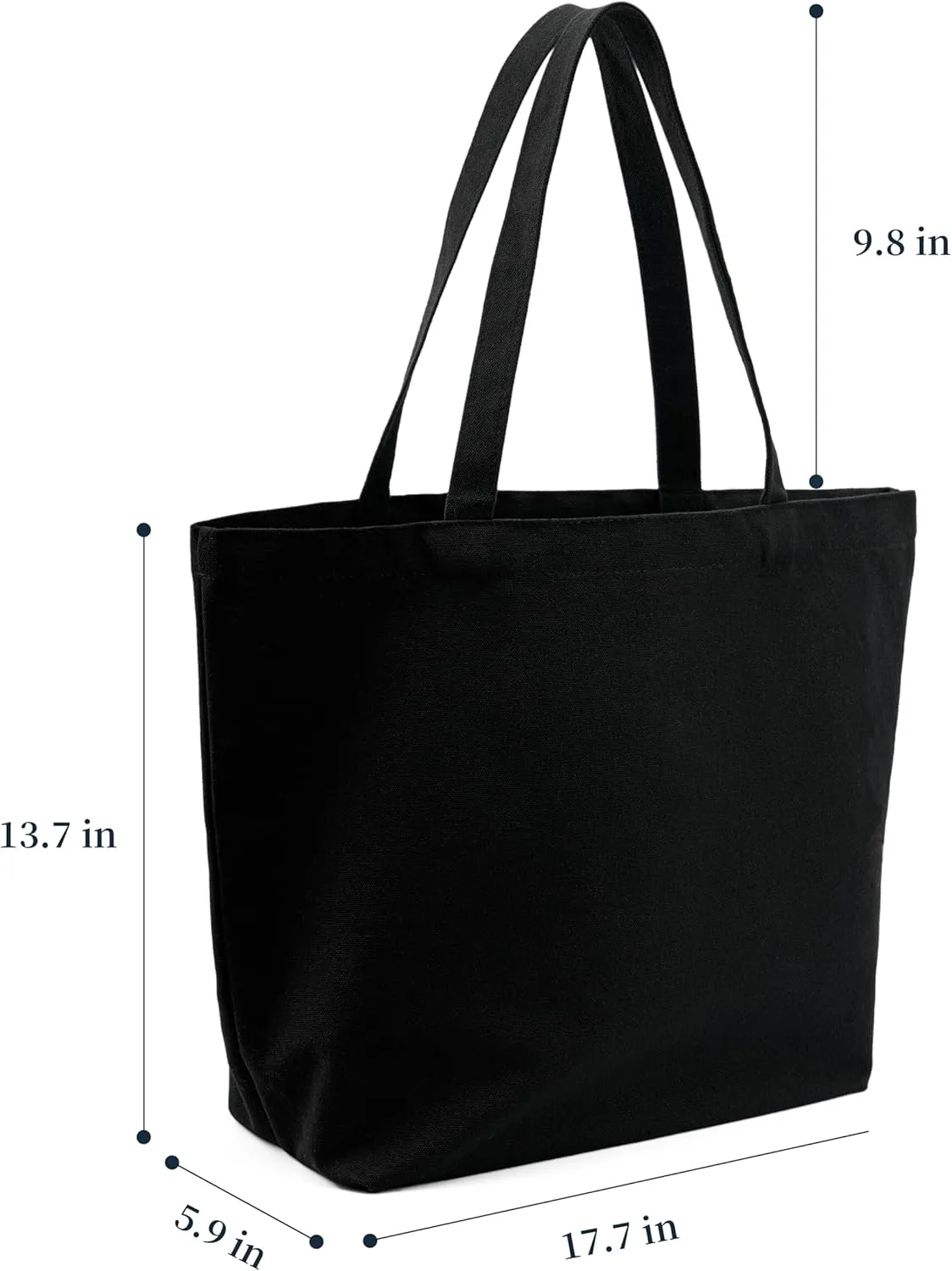 Blank Canvas Cotton Tote Bags, 2 Pcs Plain Reusable Grocery Shopping Cloth Bags for DIY, Gifts, Activity