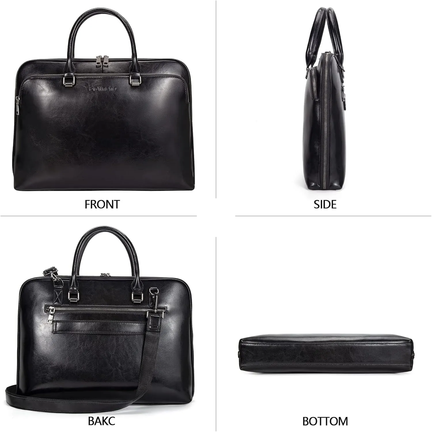 Blofinche Laptop Messenger shoulder bag: Genuine Leather work Briefcase 13.3 15.6 inch designer handbag