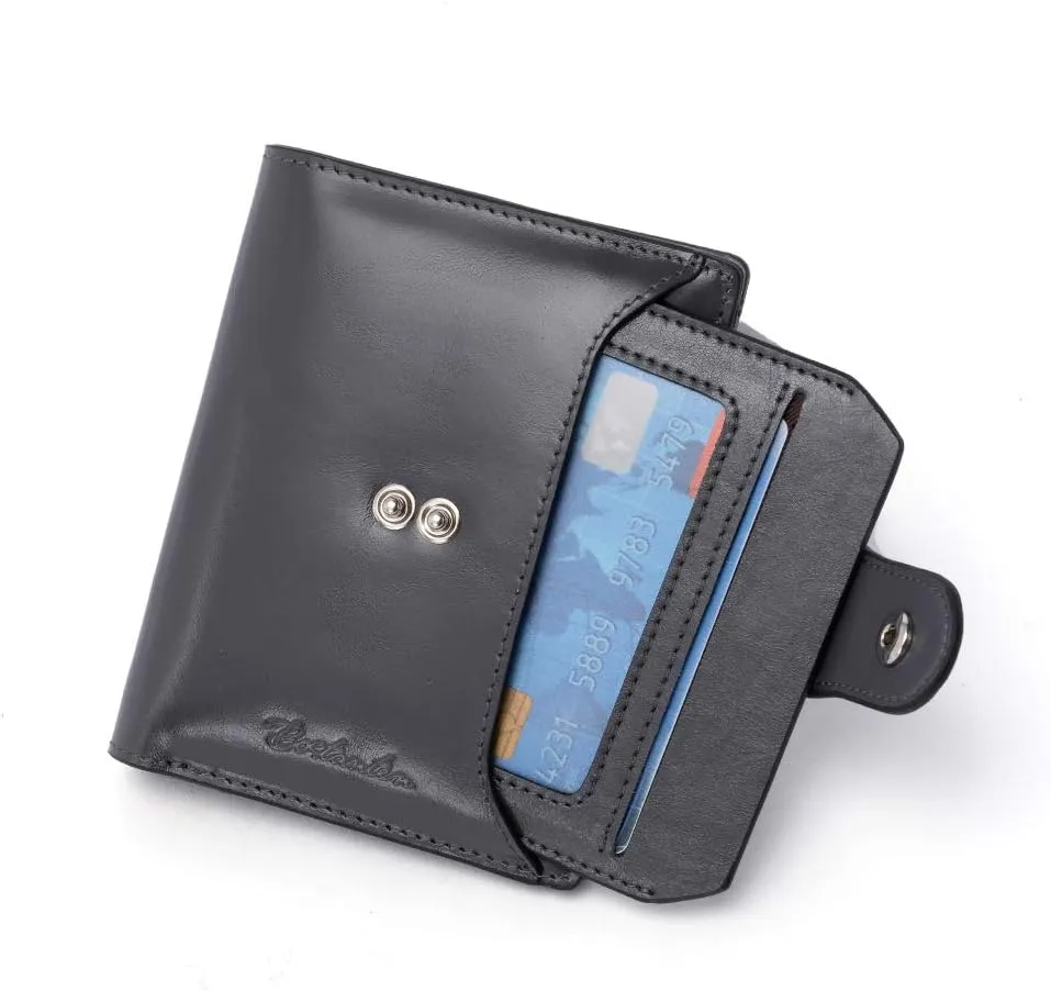 BOSTANTEN Women Leather Wallet RFID Blocking Small Bifold Zipper Pocket Wallet Card Case Purse with ID Window