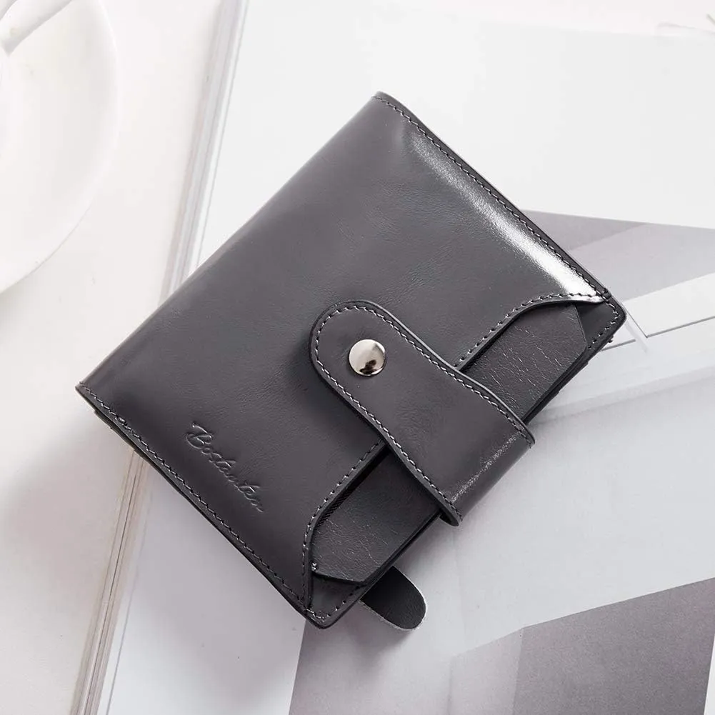 BOSTANTEN Women Leather Wallet RFID Blocking Small Bifold Zipper Pocket Wallet Card Case Purse with ID Window