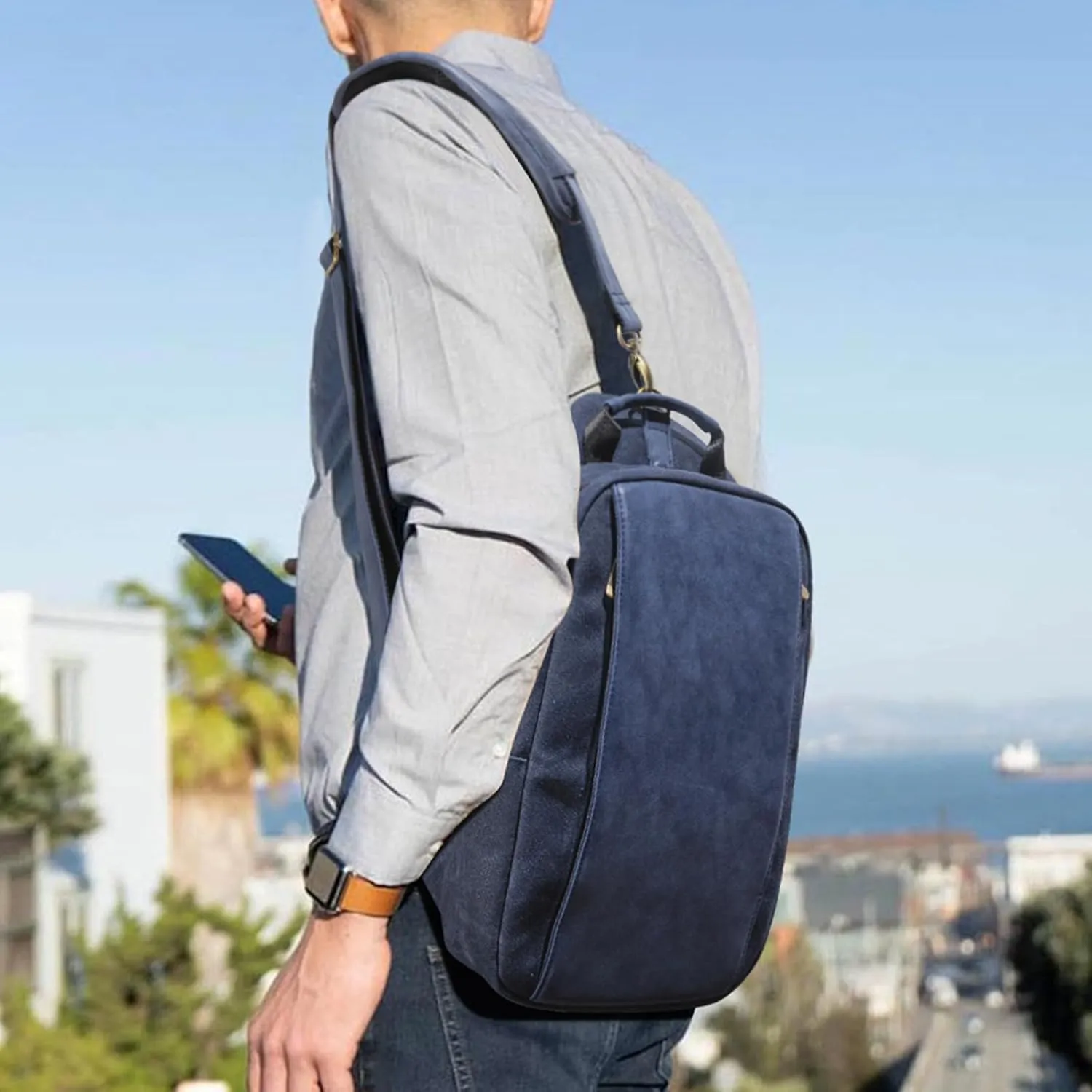 Canvas Messenger Bag Sling Bag Crossbody Shoulder Bag for Men Women Travel Work Satchel Bags