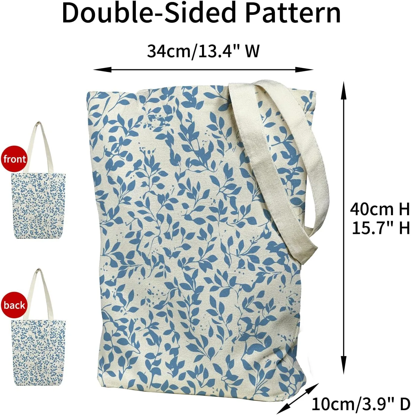 Canvas Tote Bag for Women, Aesthetic Tote Bag with Zipper Pocket for Grocery Travel Work Gift, Canvas Shopping Bag