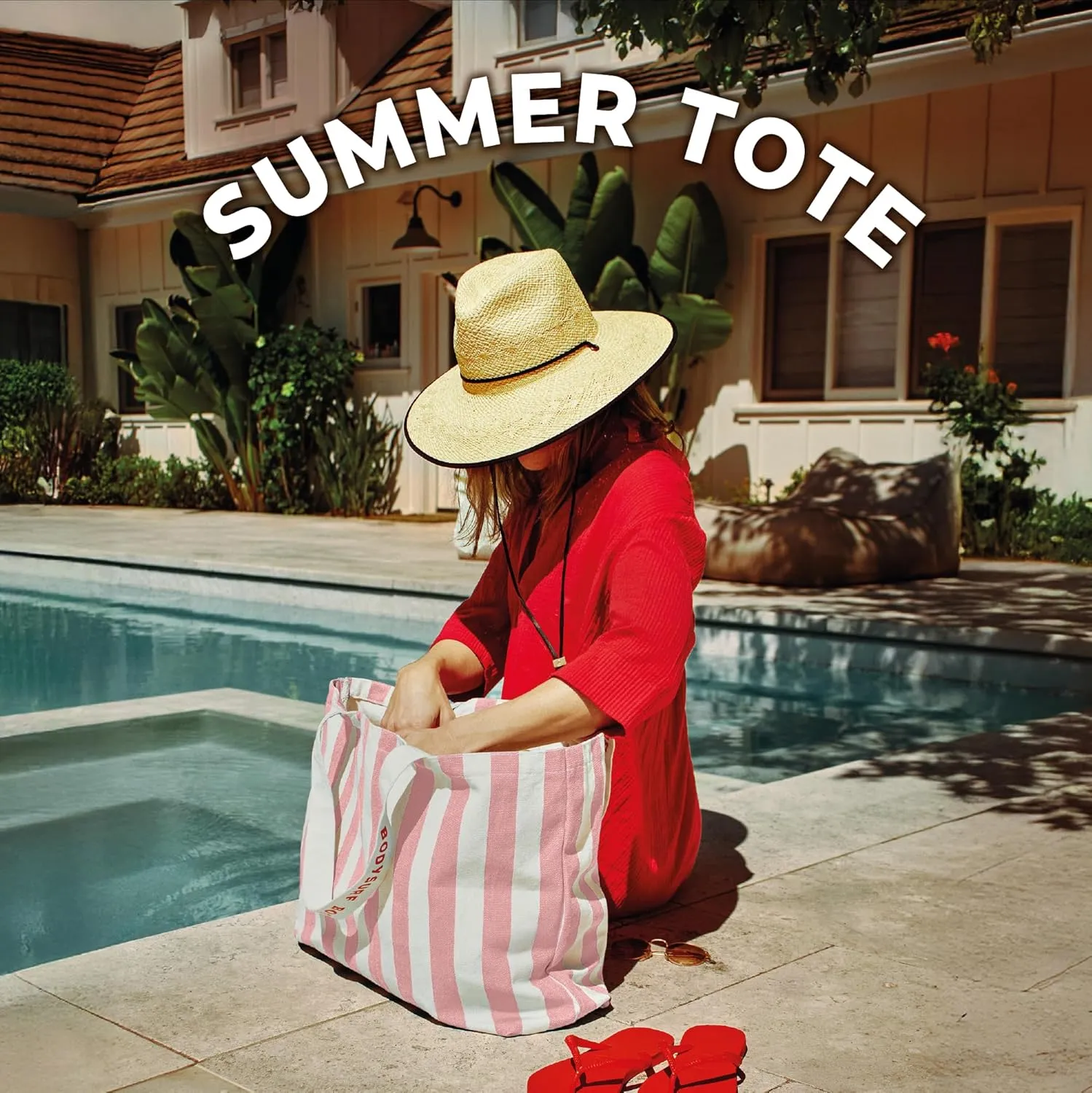 Canvas Tote Bag for Women - Beach Tote, Summer Bag for Travel, Pool, Weekender, Cruise, Market, Shopping