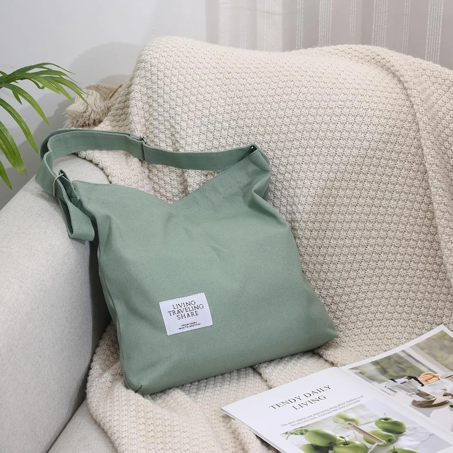Canvas Tote Bag for Women - Crossbody, Shoulder, Travel & Beach Bag