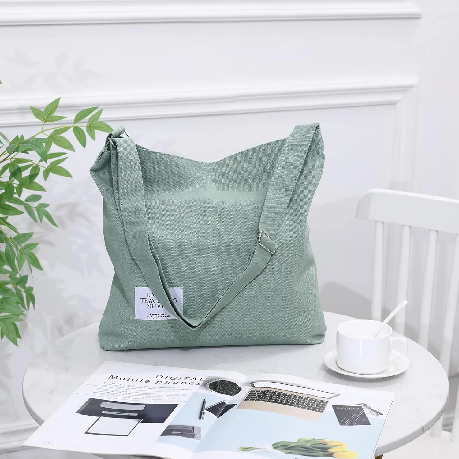 Canvas Tote Bag for Women - Crossbody, Shoulder, Travel & Beach Bag