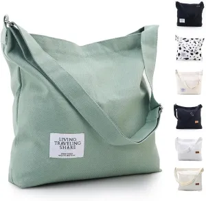 Canvas Tote Bag for Women - Crossbody, Shoulder, Travel & Beach Bag