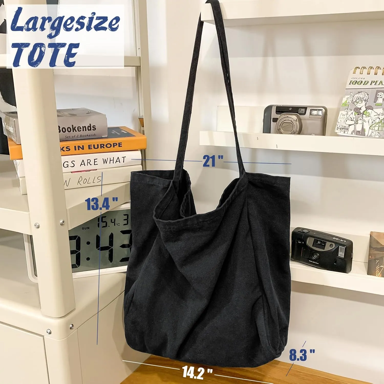 Canvas Tote Bag for Women Large Hobo Shoulder Bag for Work Travel Casual Message Bag Tote Purse handbags