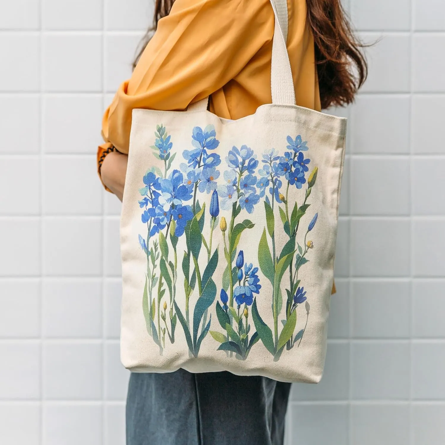 Canvas Tote Bag with Pockets - Spacious & Stylish Large Capacity Shoulder Bag for Daily Use, Shopping, Travel, Durable & Versatile Carryall