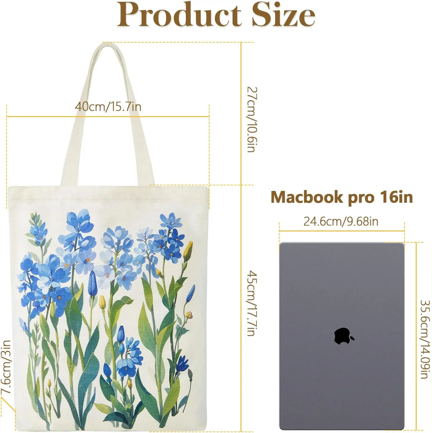 Canvas Tote Bag with Pockets - Spacious & Stylish Large Capacity Shoulder Bag for Daily Use, Shopping, Travel, Durable & Versatile Carryall