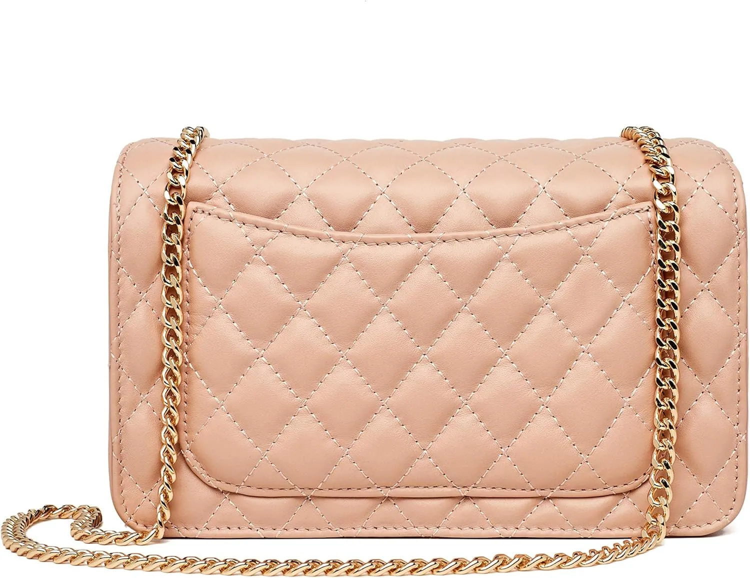 Chrysansmile Quilted Crossbody Bags Genuine Leather Clutch Purses Women's Shoulder Handbags With Chain