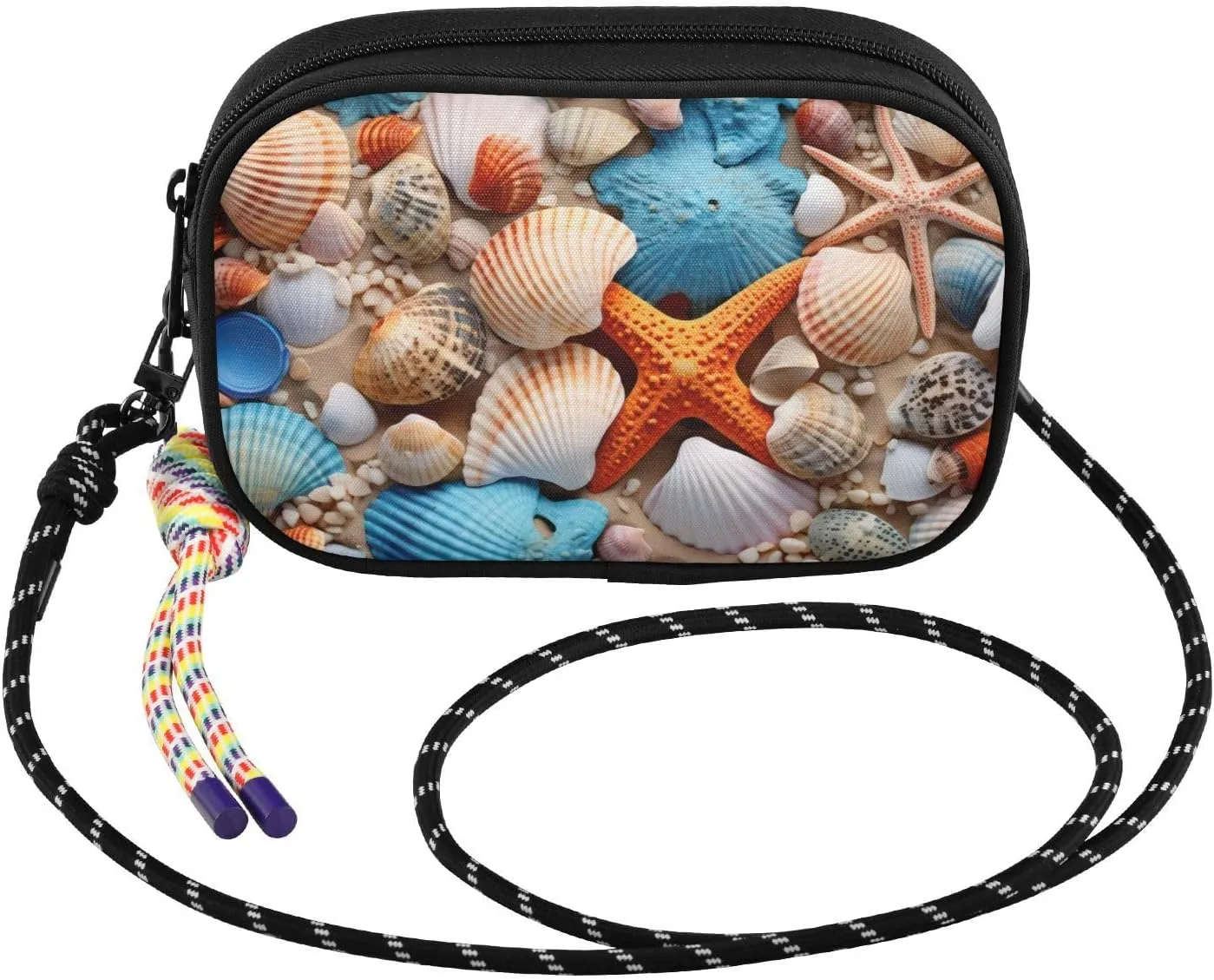 Close Up Seashells Crossbody Bags for Women Cell Phone Purses Women's Shoulder Handbags Wallet Purse with Adjustable Strap