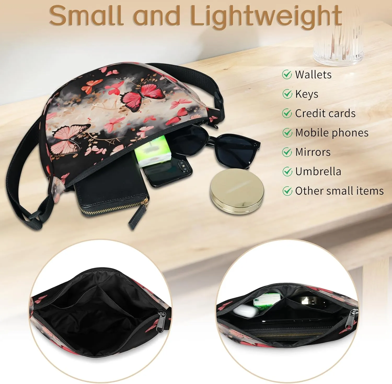 Crescent Crossbody Bag for Women Men, Lightweight Small Sling Hobos Dumpling Bag Crescent Purse, Crescent Moon Bags
