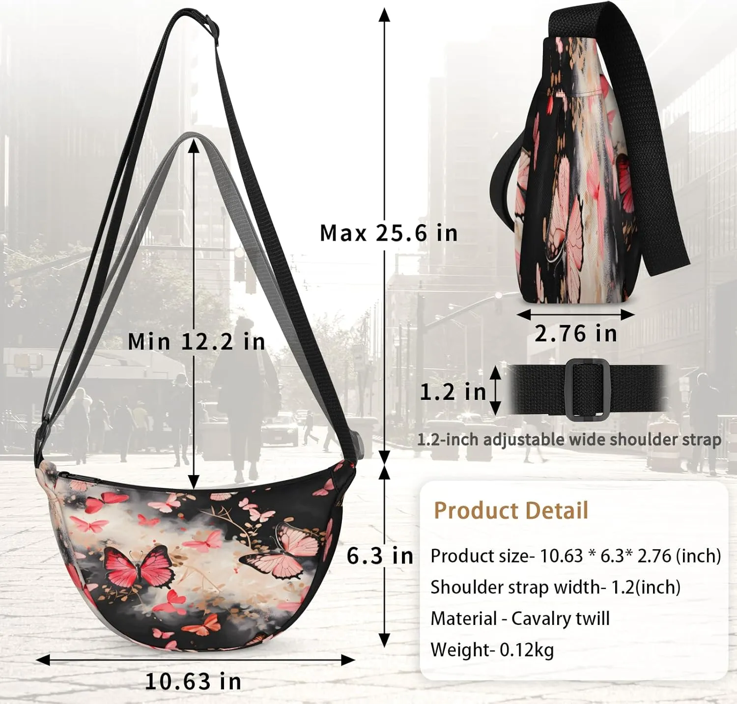 Crescent Crossbody Bag for Women Men, Lightweight Small Sling Hobos Dumpling Bag Crescent Purse, Crescent Moon Bags