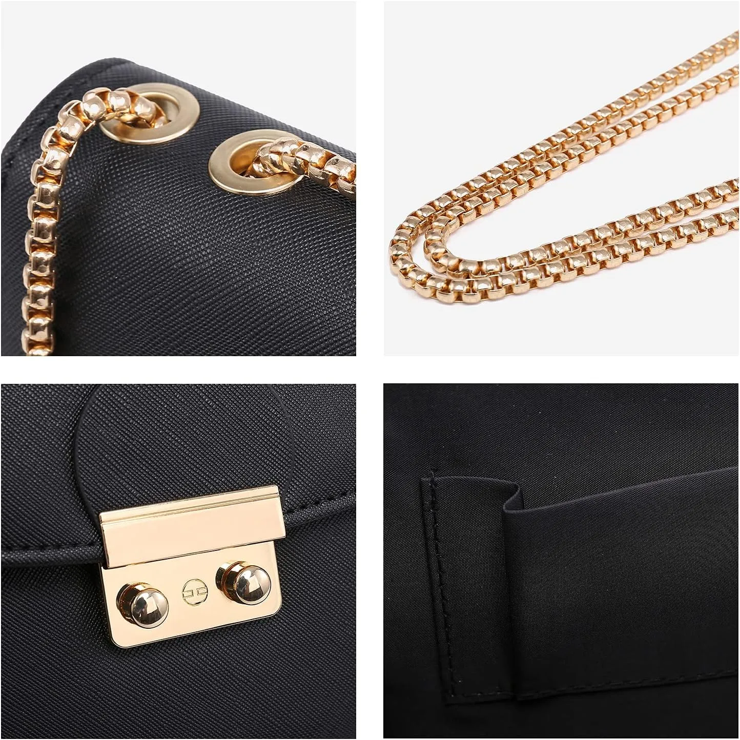 Dasein Women Small Crossbody Bag Designer Evening Bag Clutch Purse Handbag for Wedding/Prom/Party with Double Chain Strap