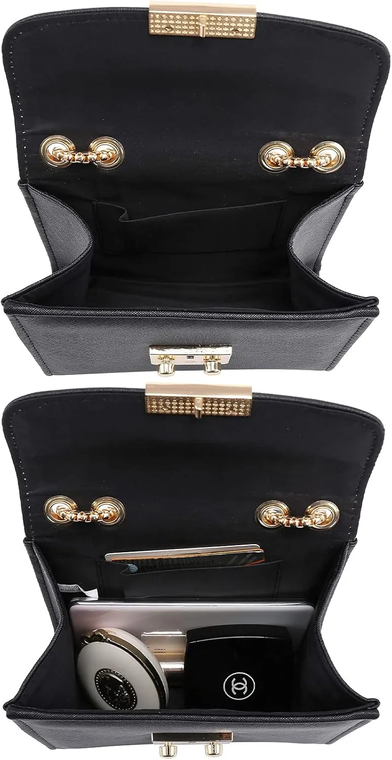 Dasein Women Small Crossbody Bag Designer Evening Bag Clutch Purse Handbag for Wedding/Prom/Party with Double Chain Strap