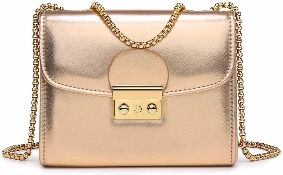 Dasein Women Small Crossbody Bag Designer Evening Bag Clutch Purse Handbag for Wedding/Prom/Party with Double Chain Strap