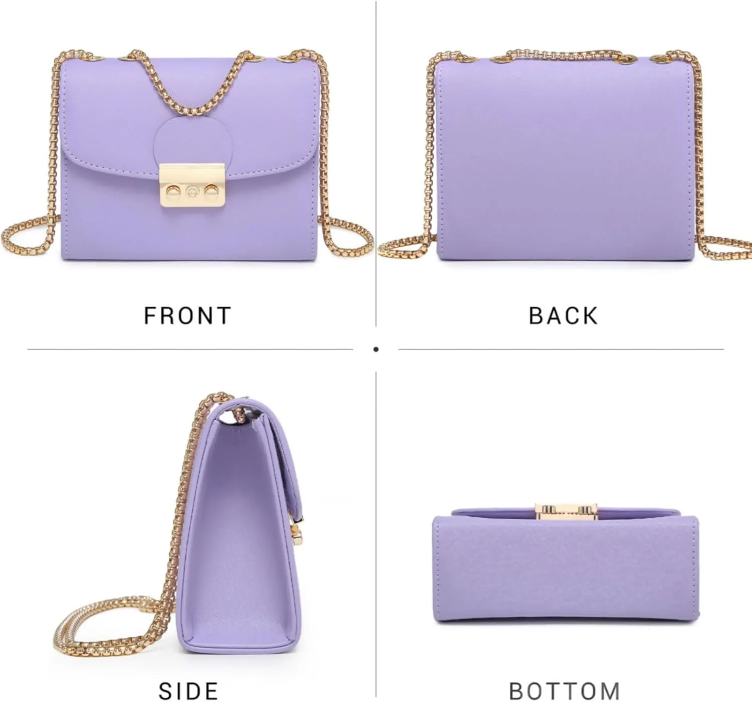 Dasein Women Small Crossbody Bag Designer Evening Bag Clutch Purse Handbag for Wedding/Prom/Party with Double Chain Strap