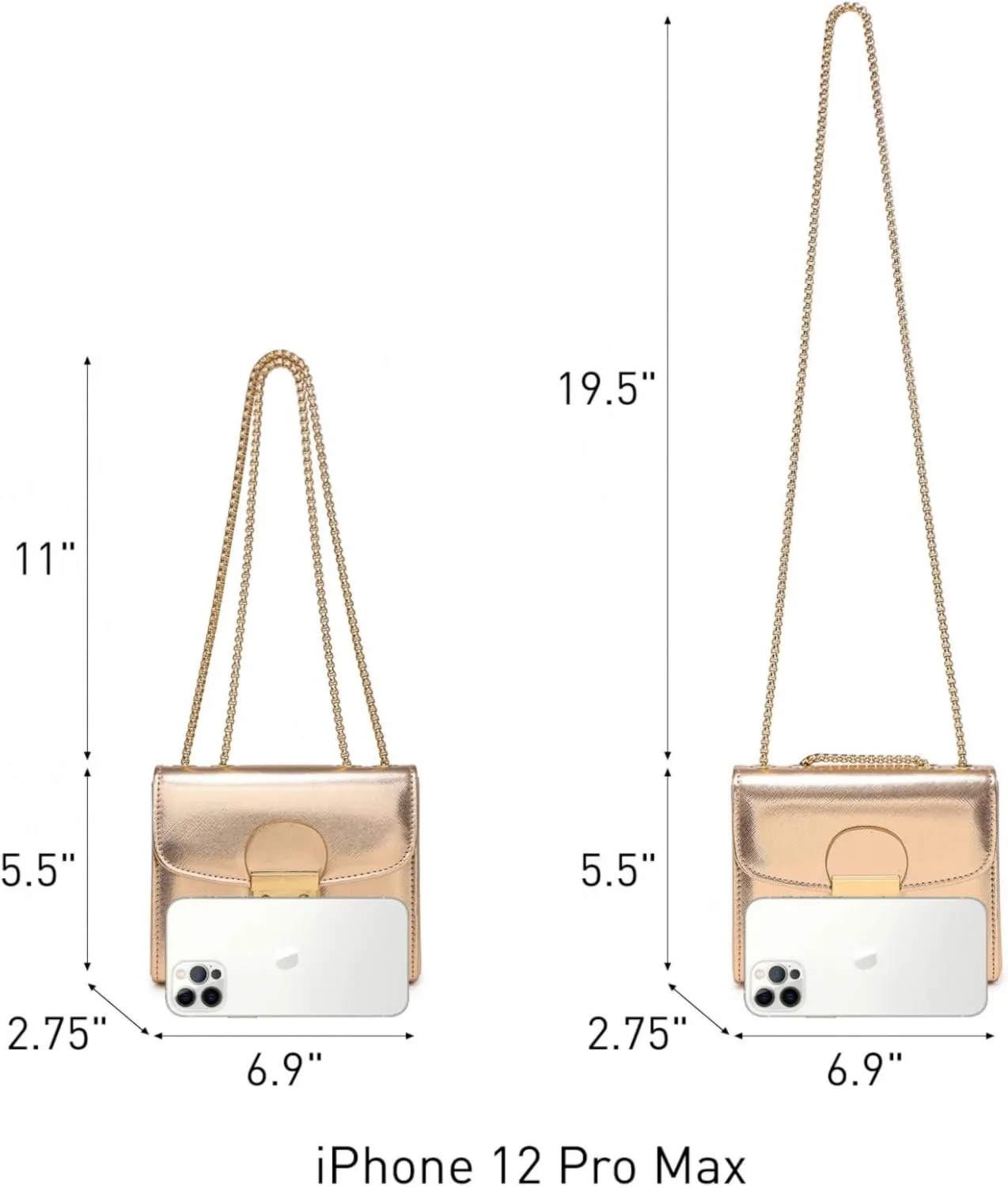 Dasein Women Small Crossbody Bag Designer Evening Bag Clutch Purse Handbag for Wedding/Prom/Party with Double Chain Strap