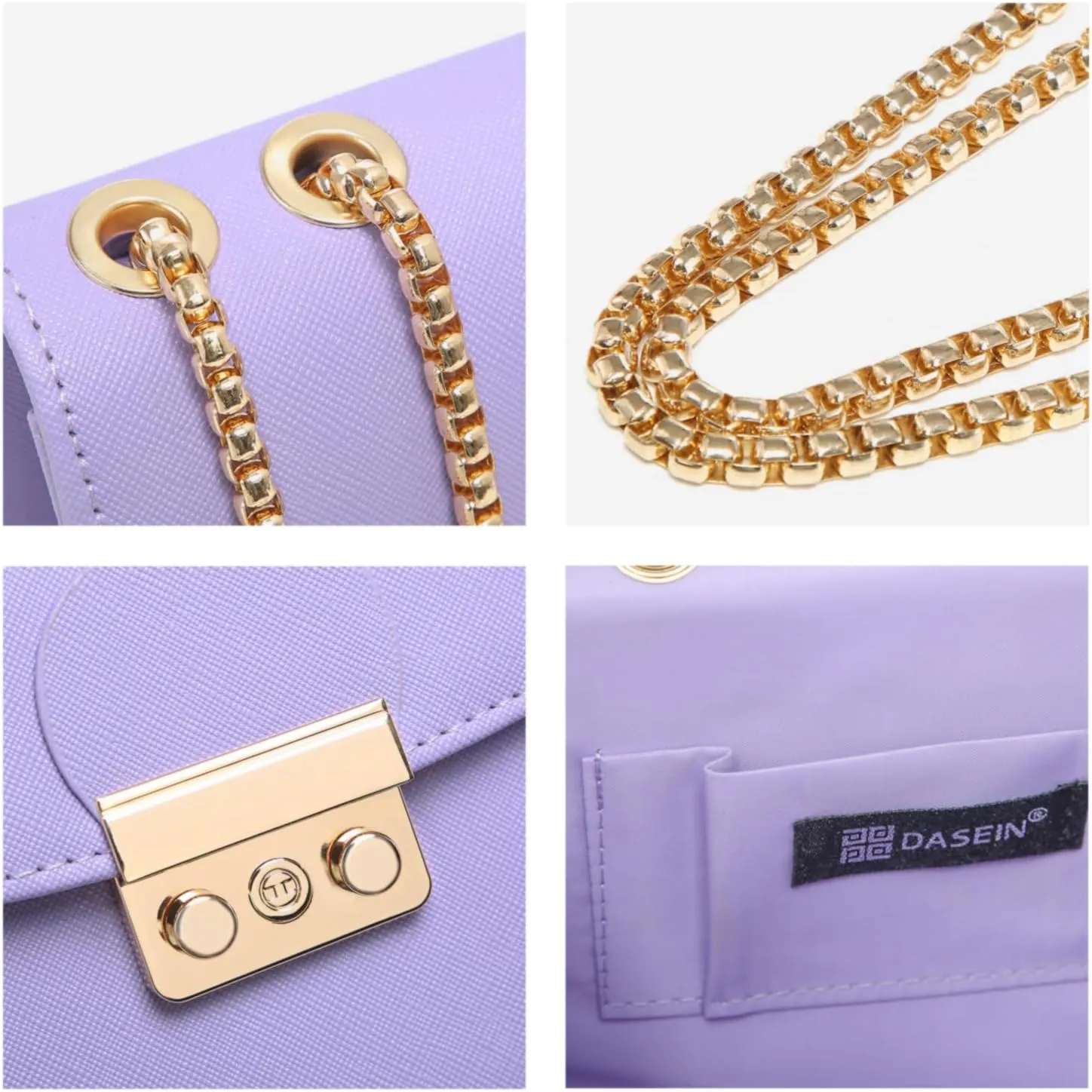 Dasein Women Small Crossbody Bag Designer Evening Bag Clutch Purse Handbag for Wedding/Prom/Party with Double Chain Strap