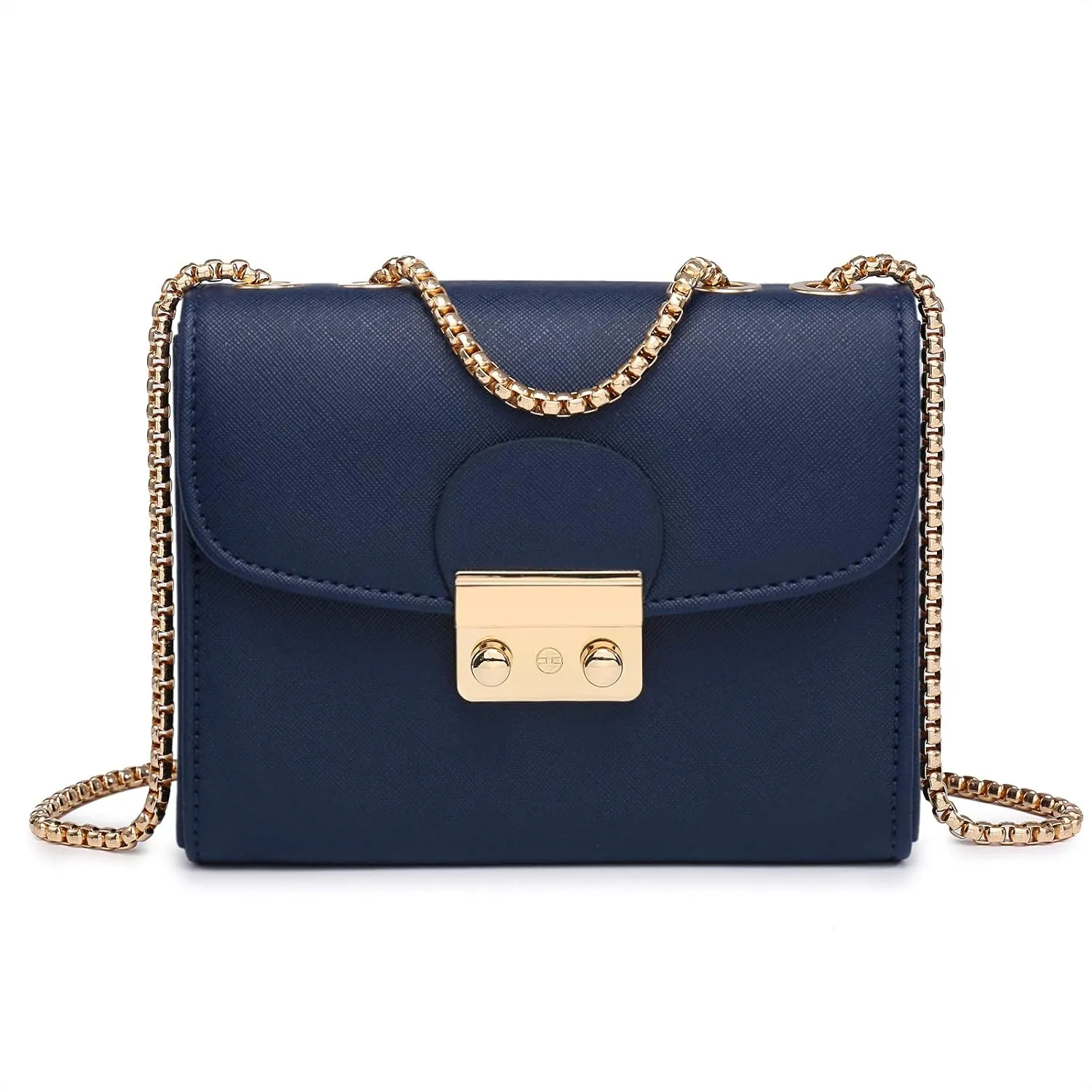 Dasein Women Small Crossbody Bag Designer Evening Bag Clutch Purse Handbag for Wedding/Prom/Party with Double Chain Strap