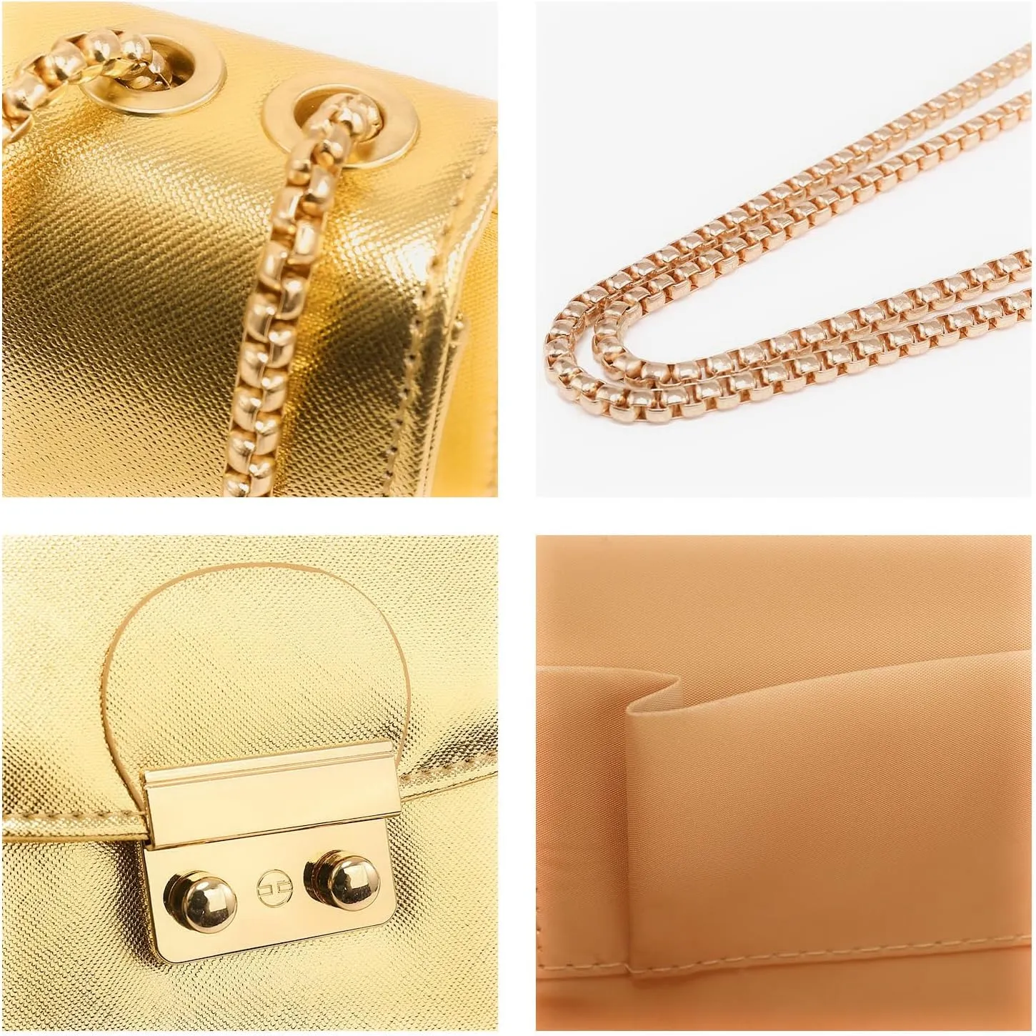 Dasein Women Small Crossbody Bag Designer Evening Bag Clutch Purse Handbag for Wedding/Prom/Party with Double Chain Strap