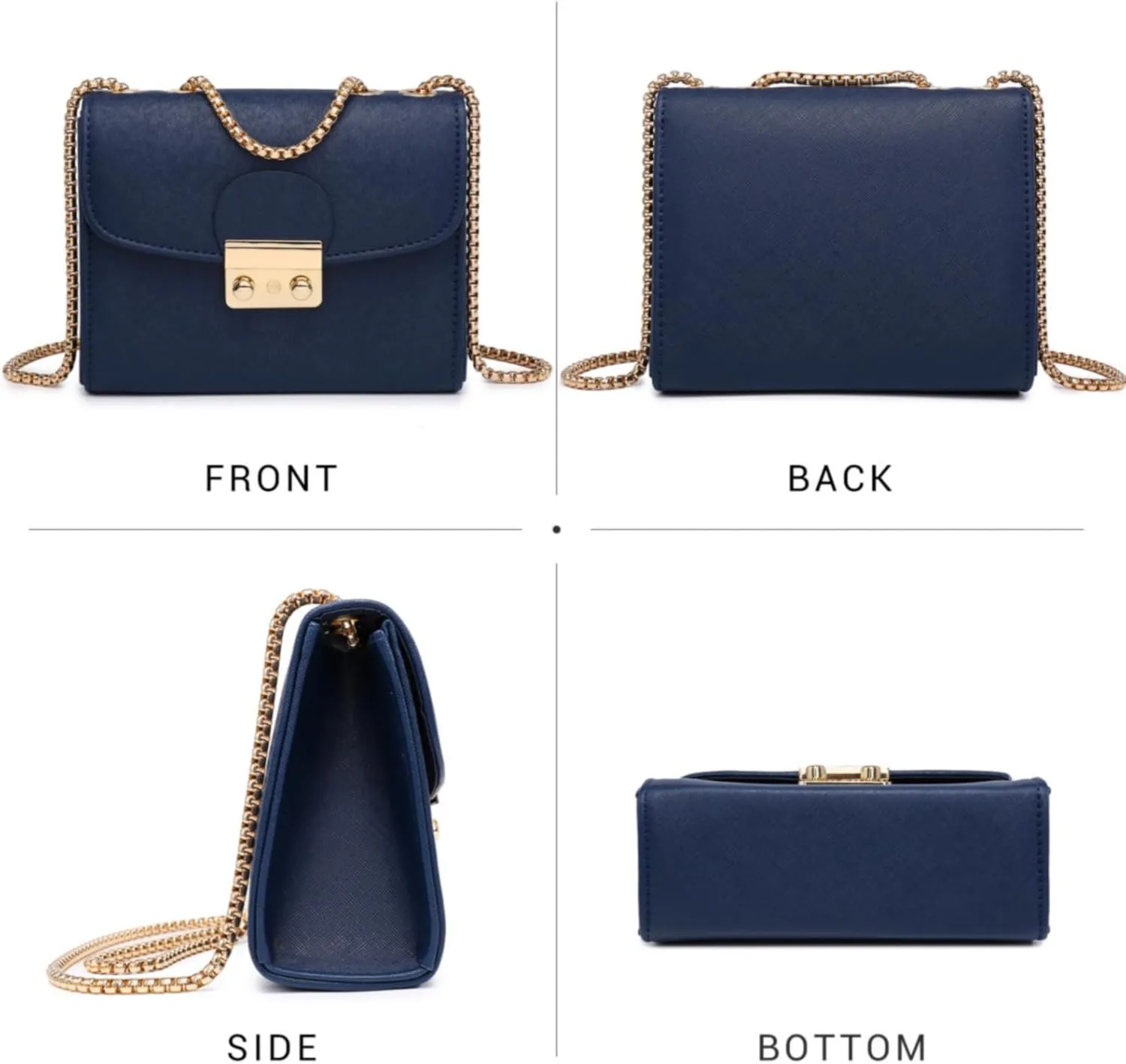 Dasein Women Small Crossbody Bag Designer Evening Bag Clutch Purse Handbag for Wedding/Prom/Party with Double Chain Strap