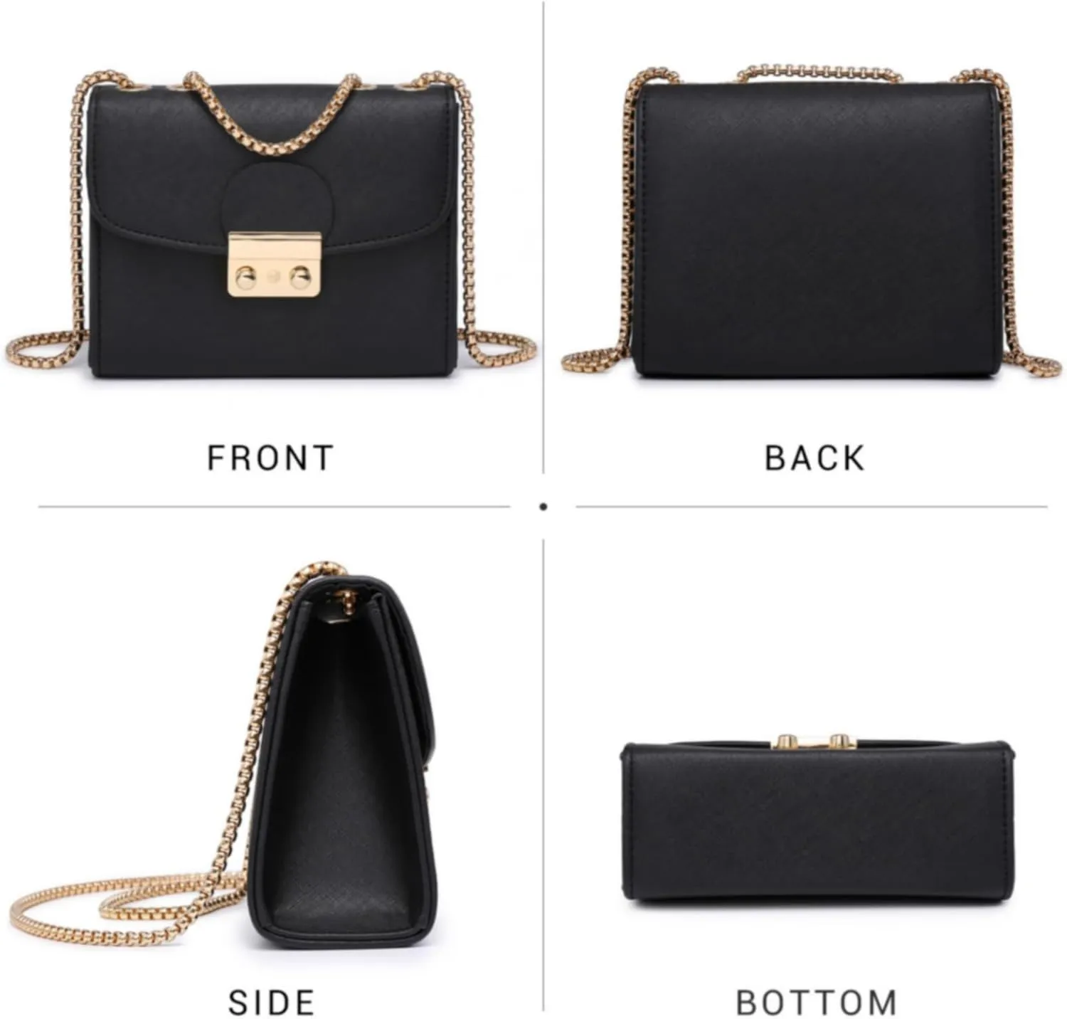 Dasein Women Small Crossbody Bag Designer Evening Bag Clutch Purse Handbag for Wedding/Prom/Party with Double Chain Strap