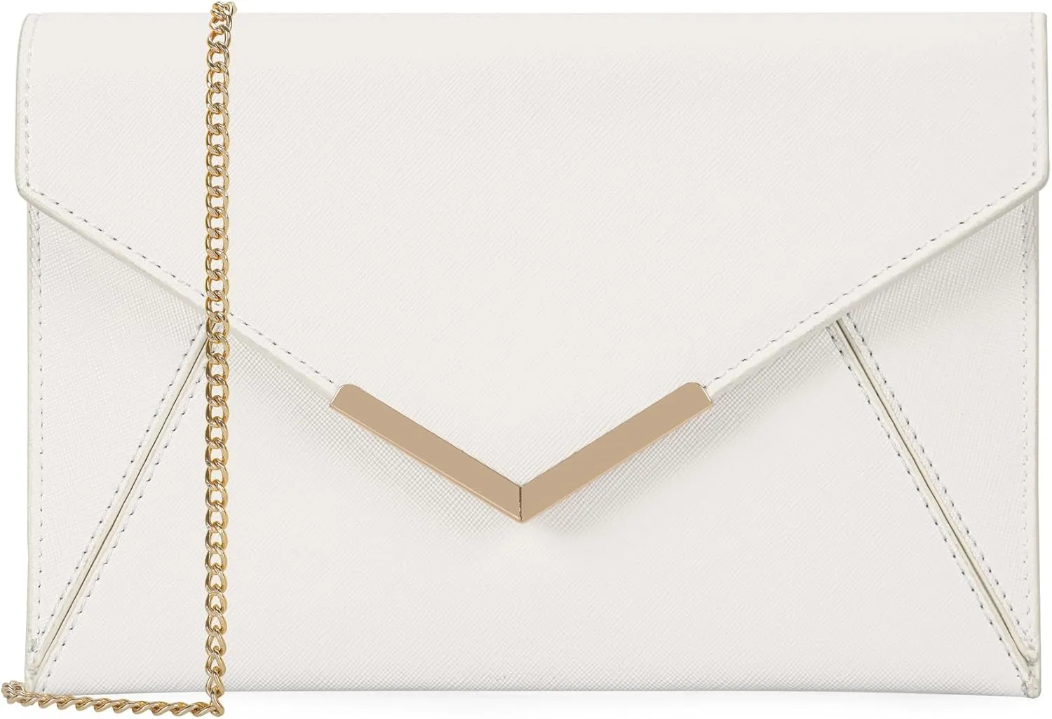 Dexmay Women Envelope Clutch Handbag Medium Saffiano Leather Foldover Clutch Purse