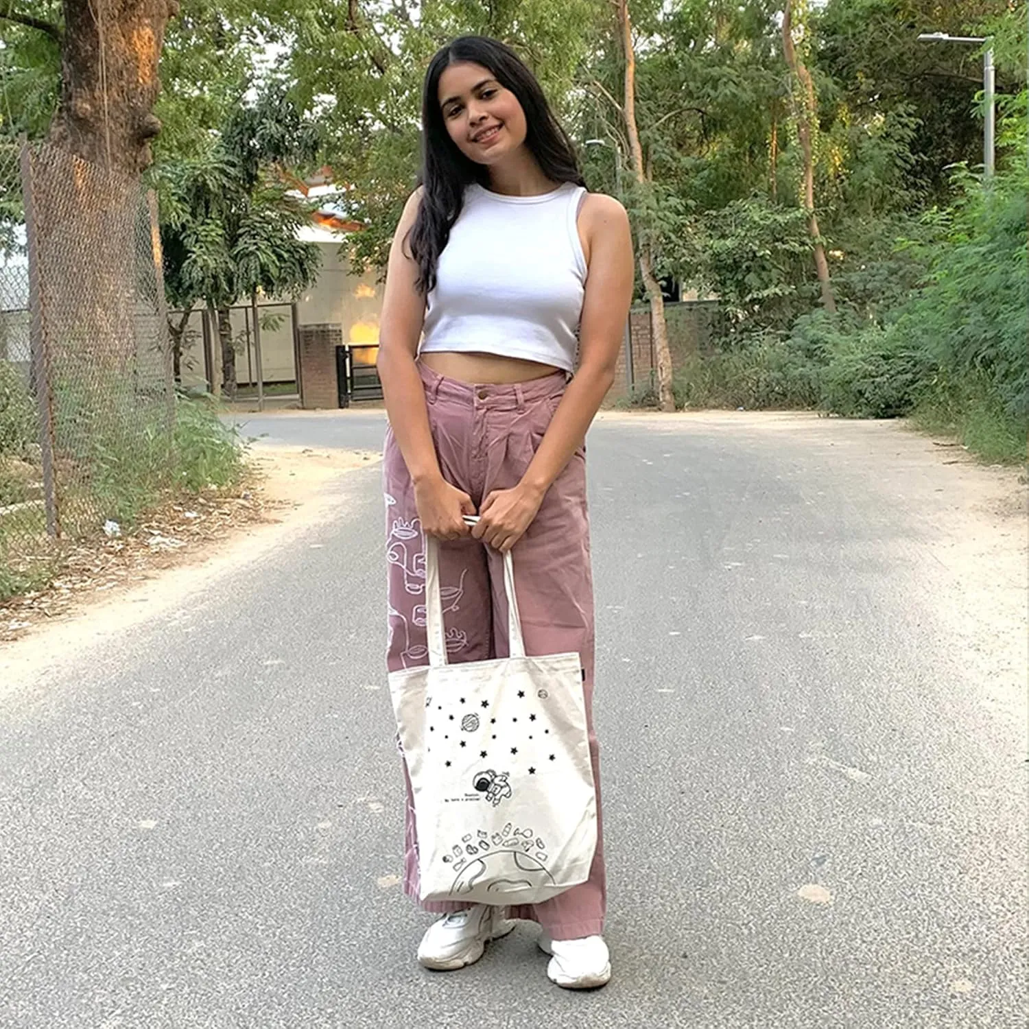 Ecoright Tote Bag for Women with Zipper, Small Tote Bag, Canvas Bag, Reusable Cotton Bag for Beach, Grocery, School & Work