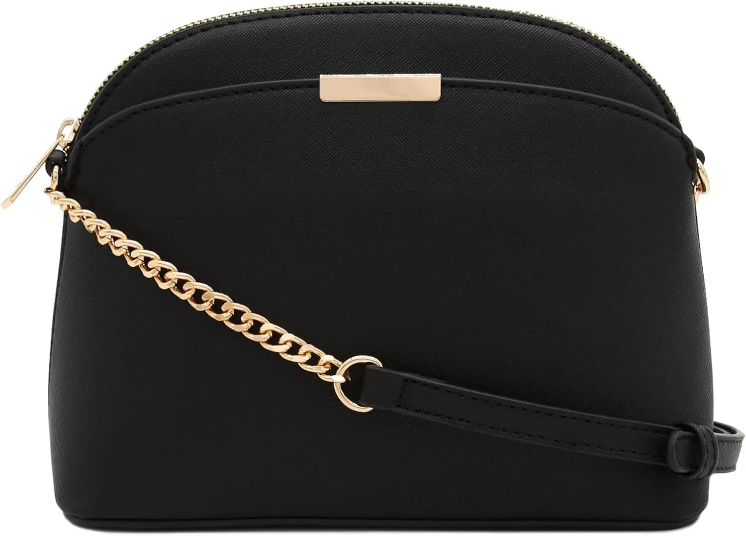 FashionPuzzle Saffiano Small Dome Crossbody bag with Chain Strap