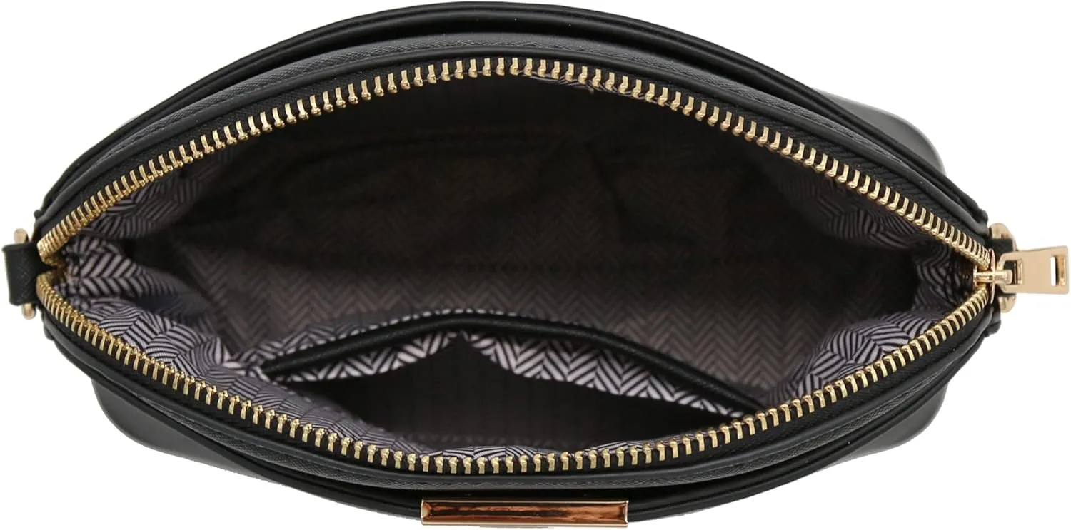 FashionPuzzle Saffiano Small Dome Crossbody bag with Chain Strap