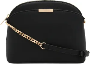 FashionPuzzle Saffiano Small Dome Crossbody bag with Chain Strap