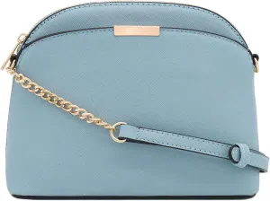 FashionPuzzle Saffiano Small Dome Crossbody bag with Chain Strap