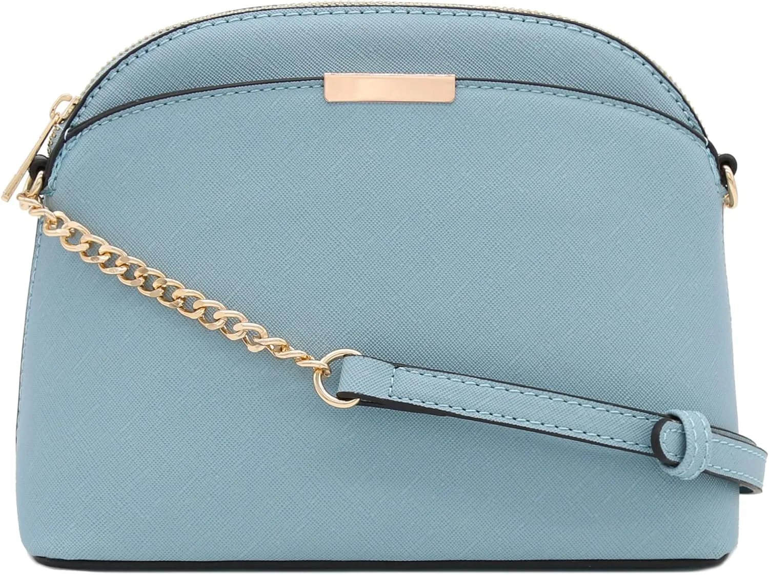 FashionPuzzle Saffiano Small Dome Crossbody bag with Chain Strap