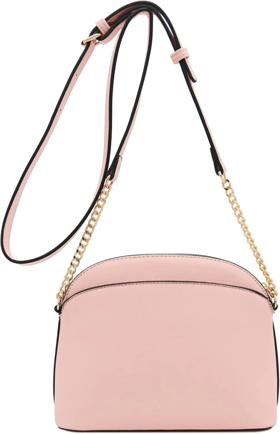 FashionPuzzle Saffiano Small Dome Crossbody bag with Chain Strap