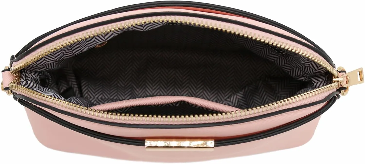 FashionPuzzle Saffiano Small Dome Crossbody bag with Chain Strap